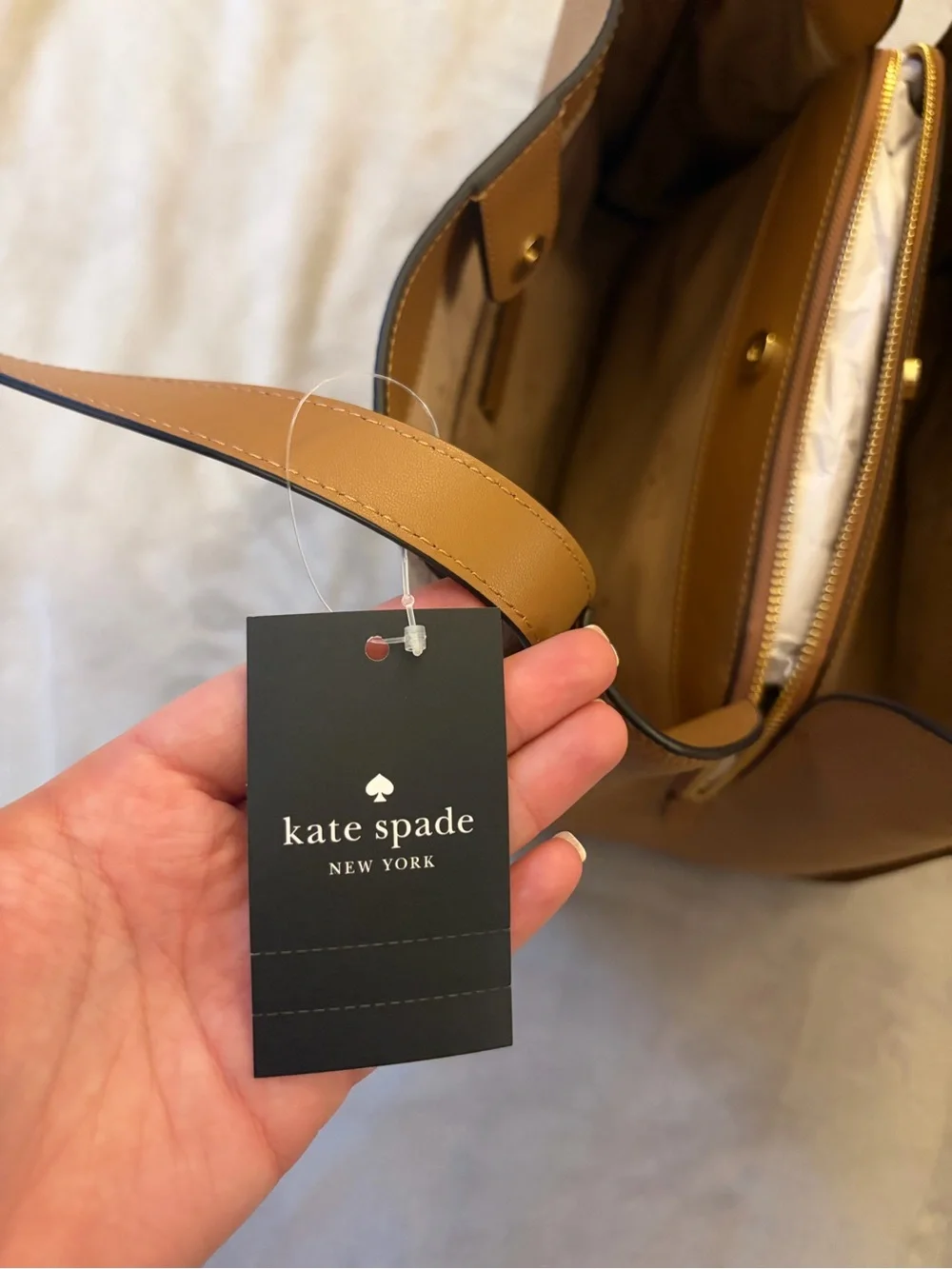kate spade Cognac Pebbled Leather Shoulder Tote